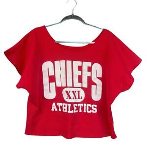 Vintage Sweatshirt Unisex Extra Large XL Chiefs Workout Activewear‎ Crop USA Red